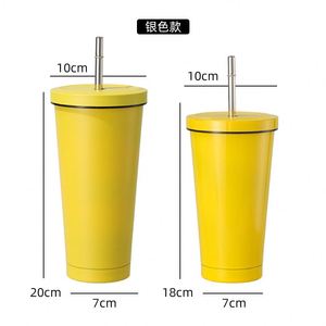 แก้วน้ำสแตนเลส 304 สองชั้น พร้อมที่ใส่หลอดแบบพกพาสำหรับกิจกรรมกลางแจ้ง - Product Image 3