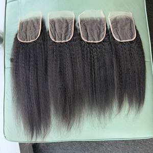 Extensions de cheveux humains vierges indiens Remy 100% naturels, lisses et bouclés, avec fermetures en dentelle HD et nœuds invisibles, 20 pouces, vente chaude directe usine - Product Image 4