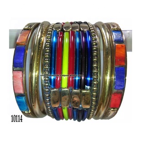 Haute qualité nouvelle conception femmes bracelet ensemble multicolore bracelet en laiton ensemble pour l'anniversaire de fête de mariage - Product Image 1