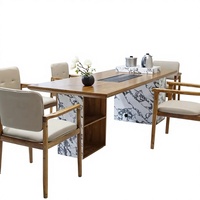 Nouvelle table basse et chaise multifonctionnelles en bois massif de style chinois, design zen moderne pour salon et bureau
