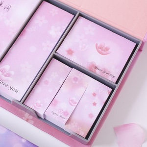 Cute Kawaii Foil Cherry Bloom Sky Stars Bloc de notas autoadhesivo Bloc de notas adhesivas Suministros de papelería Caja de regalo Swrap - Product Image 3