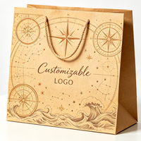 Bolsa de Regalo de Aventura con Diseño de Mapa Náutico Medieval, Asa de Cuerda de Algodón, Impresión Vintage de Navegador, Logotipo Personalizado