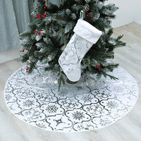 Jupe de sapin de Noël en nylon gaufré or de 90 cm, décoration de sapin de Noël, jupe de sapin, tablier de base pour sapin, cadeau de Noël en forme de chaussette
