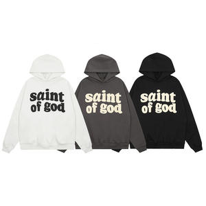 Unisex High Street <b>Jacket</b> Letter Foam Fleece Hoodie Sweatshirt Trendy Brand Collaboration 100% Cotton Oversized Winter Digital - Product Image 5