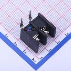 DBT30R-9.5-2P-BK-P Barrier Terminal Block Bent Lead Through Hole,P=9.5mm Connector Two Sides 9.5mm 1x2P Right Angle Pin - Product Image 2