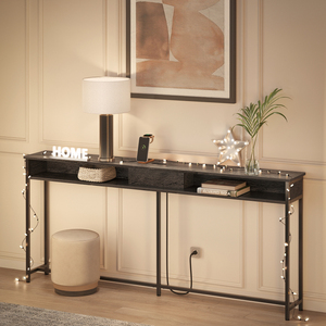 <span class=keywords><strong>VASAGLE</strong></span>-Table de Salon Moderne, <span class=keywords><strong>Console</strong></span> Longue, Table d'Entrée avec Sortie et Étagères - Product Image 1