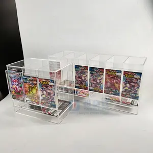 Vente en gros de pack de cartes de sport en acrylique transparent personnalisé Distributeur de pack de jeux de cartes à collectionner TCG