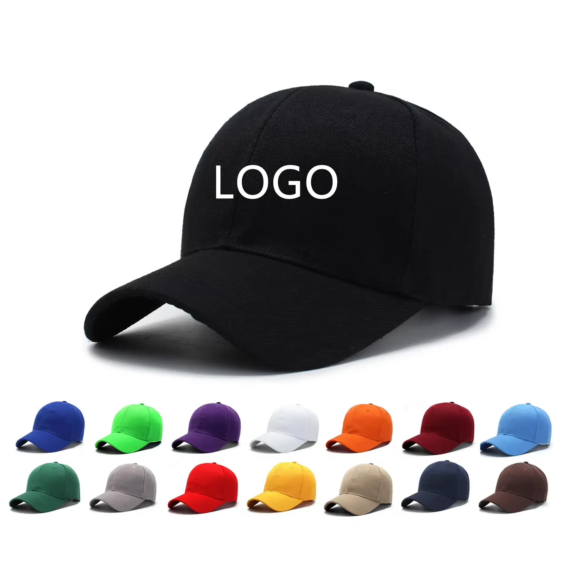 Grosir topi bisbol bahan katun 100% dengan Logo pelanggan bordir 3d topi bisbol luar ruangan kualitas tinggi