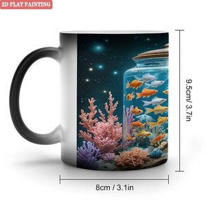 Color Changing Mug 11oz Frosted Black <b>Ceramic</b> Sublimation Blank <b>Cup</b> For DIY Custom Design - Product Image 1