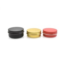 Pot rond en aluminium noir brillant avec impression de logo personnalisé, 10g-250g, avec couvercle à vis, pour crème pour les yeux, déodorant, baume à lèvres, exfoliant