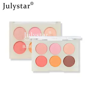 julystar 6 Color Matte Highlighter Palette Pearly Blush Shiny Eyeshadow Palette functional Face Makeup Palette Female Cosmetics