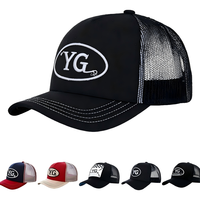 Topi Trucker Kanvas Katun Bordir Custom untuk Grosir, Topi Jaring Fashion Olahraga untuk Aktivitas Pantai dan Luar Ruangan