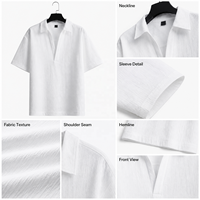 T-shirt en lin mélangé pour homme, marque privée OEM, manches courtes, doux, durable, pour temps chaud, décontracté, vente en gros
