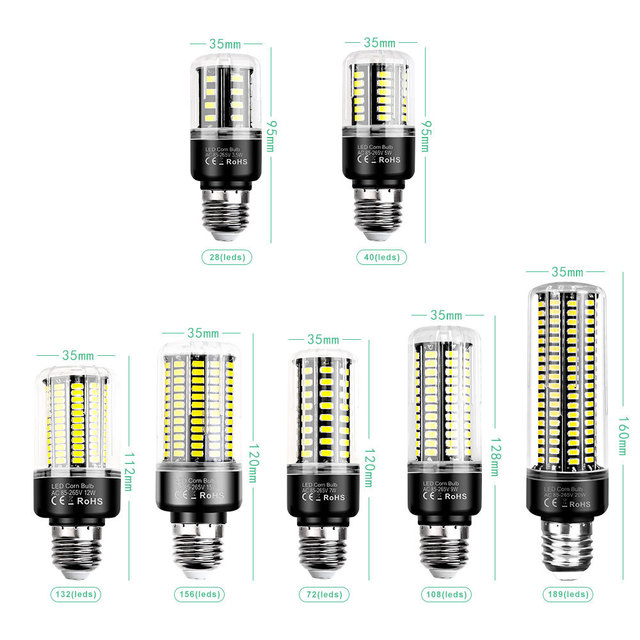 LOHAS High Power SMD LED Corn Bulbs E14/E27/B22 5W-15W PC Mini for Chandelier & Desk Lamp
