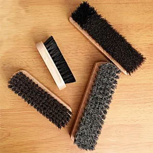 Vente en gros de crin de cheval et de poils, brosse à cheveux en bois doux, brosse de nettoyage de chaussures pour baskets