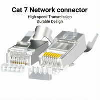 Conector RJ45 CAT7 con Blindaje Metálico, Chapado en Oro, 8P8C, Conector de Red Modular Ethernet, FTP STP Cat 7