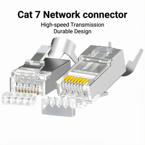 Connecteur RJ45 blindé en métal CAT7 plaqué or 8P8C, fiche réseau modulaire Ethernet FTP STP Cat 7 - Product Image 1