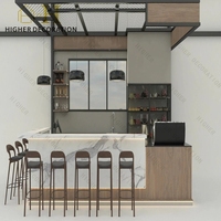 Meubles de comptoir de café boutique, nouveau design, table basse en bois et bar pour kiosque à bubble tea
