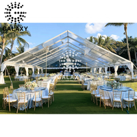 Tente de réception Galaxy en alliage d'aluminium robuste avec parois en verre transparent, imperméable et résistante aux UV pour intérieur/extérieur