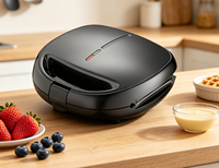 Nouvelle Grille de Contact Électrique Sans Fumée 850W avec Plaques Amovibles Antiadhésives, Gaufrier en Acier Inoxydable pour Usage Domestique Français