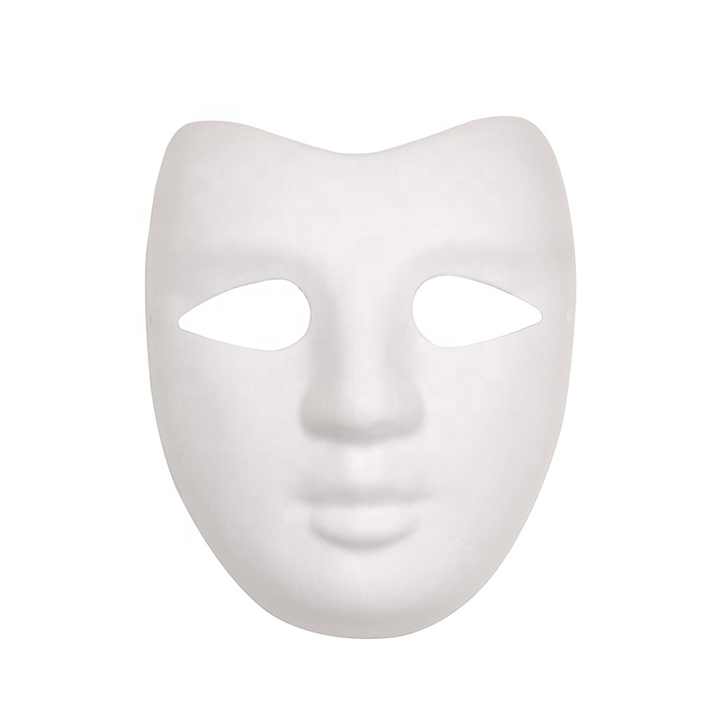 Full Face Paper Mask Template 5PC White Paper Pulp Blank Mask Full