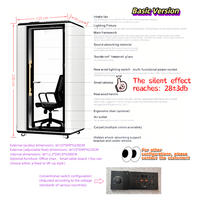 Cabines de bureau insonorisées modernes à structure en acier, mobilier de bureau rotatif, cabine de son portable, cabine de bureau, cabine téléphonique de bureau