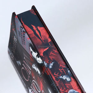 Hardcover Thriller Novel Printing <b>Red</b> Mystery Crime Book Black Cover Perfect Binding Custom Sprayed Edges with Foil Stamping - Product Image 5