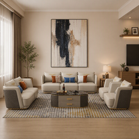 YUANCHANG Modernes Luxus-Ecksofa-Set aus PU-Leder mit Stickerei-Verzierung, 18mm Gebogenes Holz-Rückenteil, Lärchen-Eukalyptus-Holzrahmen