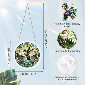 Ornement suspendu <span class=keywords><strong>pour</strong></span> fenêtre en forme de colibris, pièces de puzzle irrégulières, attrape-soleil en acrylique DIY <span class=keywords><strong>pour</strong></span> la maison et le jardin - Product Image 4