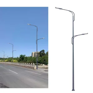 CE certified steel self bend 3m 10ft street lighting pole decorative lamp post for road lighting