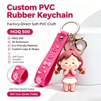 Gantungan Kunci Karet PVC 3D Kawaii Weirdcore Custom Kartun OC, Ramah Lingkungan, MOQ Rendah, Merchandise Custom untuk Usaha Kecil