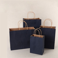 Logo personnalisé blanc marron noir emballage de restauration rapide cadeau à emporter artisanat shopping sac en papier avec poignées