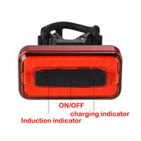 Lampu Sepeda Pintar Cerdas Sensitif, Lampu Belakang Sepeda LED COB Isi Ulang USB, Lampu Peringatan Bersepeda