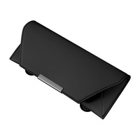 Étui de rangement pour lunettes de voiture, boîte de rangement pour lunettes de soleil, support portable pour lunettes, étui magnétique pour pare-soleil, monture métallique en PU pour femmes