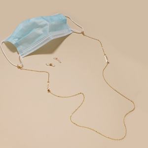 Chaîne de lunettes perlée de haute qualité, lanière de <span class=keywords><strong>masque</strong></span>, tendance transfrontalière, étoile à cinq branches, perle, boule de diamant, antidérapante – Meilleures ventes - Product Image 4