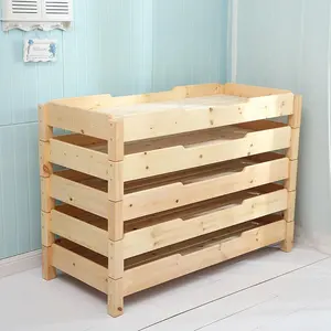キッズソリッド木製シングルベッド幼稚園用キッズレストベッドデイケア家具スリーピングコット子供用木製ベビーベッド