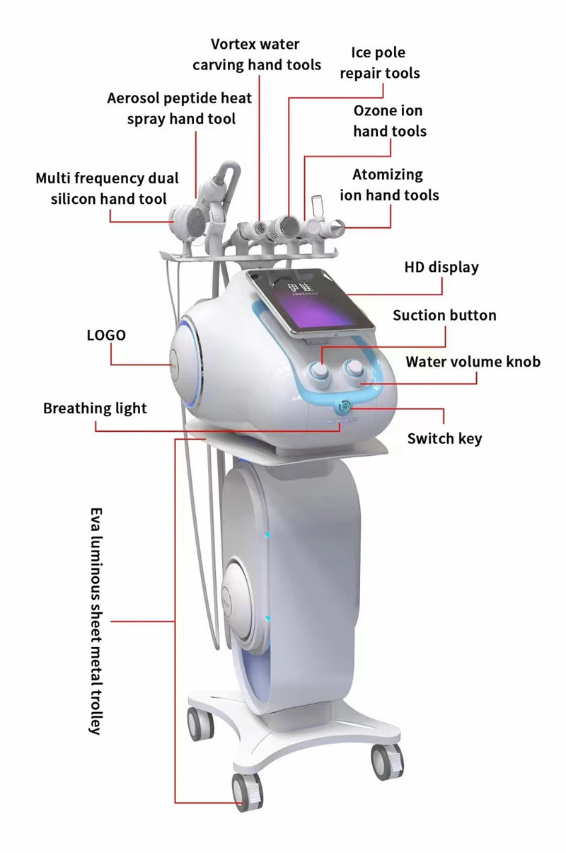 2023z Hot Selling Smart Voice Hydrogen Facial Deep Cleansing Facial Blackhead Pores Removal Skin Care Management Beauty Machine