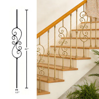 Balustres d'escalier DVN USA, balustres en métal noir antique à motifs, rampes d'escalier élégantes, piliers décoratifs en métal pour villa