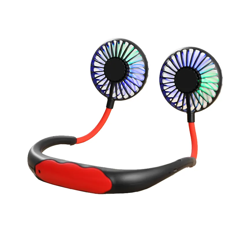 Mát Sport Wearable Portable Fan Cổ Sạc Treo Không Khí Làm Mát Cổ Fan Hâm Mộ USB Wearable Với Đèn LED Đầy Màu Sắc