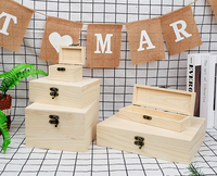 Étui à rabat en bois de pin avec Logo OEM personnalisé, boîte de rangement en bois pour bijoux, vente en gros