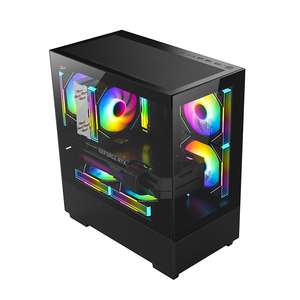 เคสคอมพิวเตอร์แบบไร้เสา สีขาว/ดำ รุ่น Sea View - เคสเกมมิ่ง MATX พร้อมกระจกนิรภัยสองด้าน และรองรับระบบระบายความร้อนด้วยอากาศ - Product Image 2