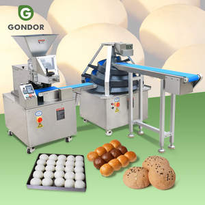 Máquina automática de acero inoxidable de 250 g para aplanar, cortar y redondear masa continua, divisora y boleadora. - Product Image 1