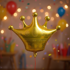 Party Love Gold Crown <b>Balloon</b> 75cm Metallic Foil Party <b>Decoration</b> Birthday Kids Cartoon Shape - Product Image 3