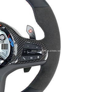عجلة قيادة رياضية من الجلد وألياف الكربون لسيارات BMW الفئة M2/M3/M4 موديلات 2013-2023 (G10/G14/G15/G16/G20/G21/G22/G26/G30/G31/G32/G42/G80) - Product Image 4