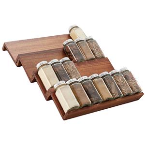 2025 新款 AY 竹制可调节储物调料架收纳架展示架 OEM <span class=keywords><strong>3</strong></span> 层竹制厨房配件白色 - Product Image 1