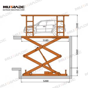 Elevador de estacionamiento subterráneo para el hogar Elevador hidráulico de tijera de dos pisos - Product Image 4