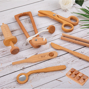 Montessori-Boîte à <span class=keywords><strong>outils</strong></span> <span class=keywords><strong>en</strong></span> <span class=keywords><strong>bois</strong></span> pour enfant, jouets éducatifs précoces, bricolage, maquillage, sac docteur - Product Image 5