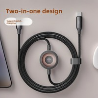 Câble de données USB 2-en-1 pour la maison, 60W, charge rapide, transfert de données, charge sans fil, compatible avec plusieurs appareils - Vente Flash