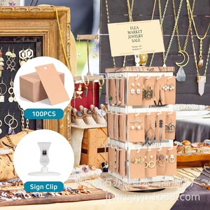 Support de rangement rotatif en bois pour bijoux, 3 niveaux, pour boucles d'oreilles, colliers, présentoir pour bijoux - Product Image 2