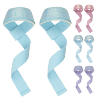 LADYGLOW Ensemble personnalisé bleu pailleté : Genouillères, Ceinture de musculation, Coussinet de barre de haute qualité, Poignées de cross-training, Attelle de poignet